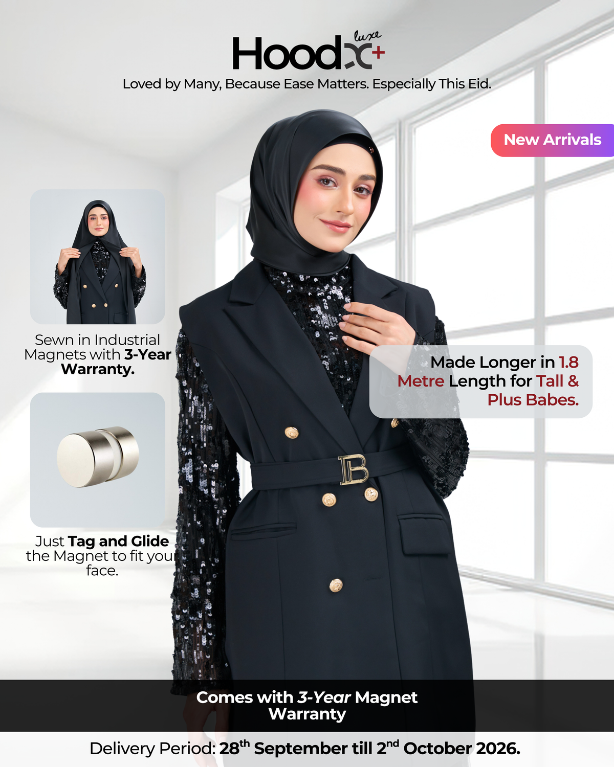 HoodX⁺Plus Luxe in Raven Black