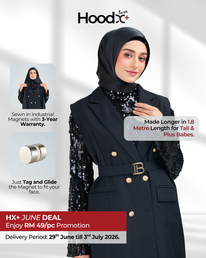 HoodX⁺Plus Luxe in Raven Black