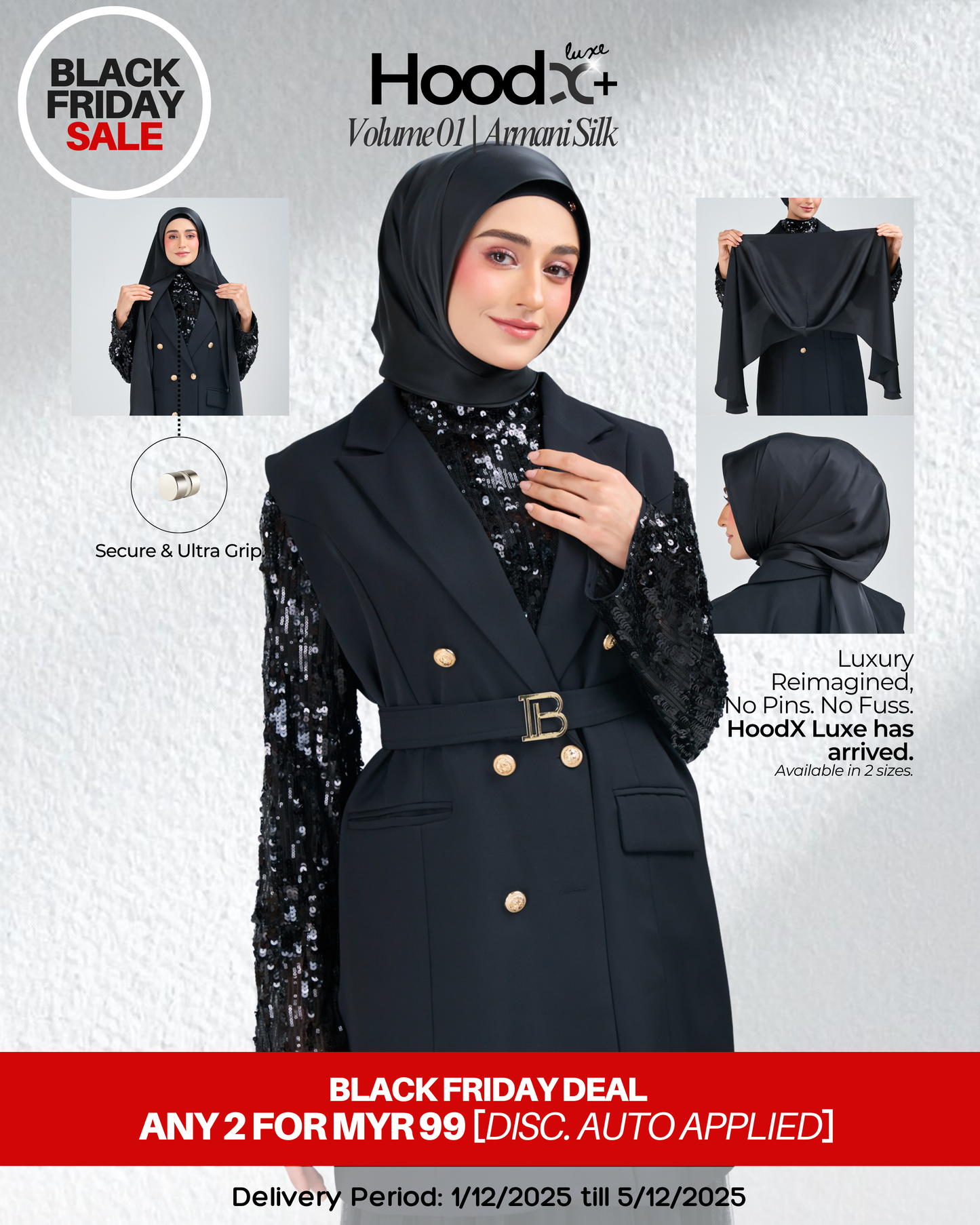 [BFS] HoodX⁺Plus Luxe in Raven Black