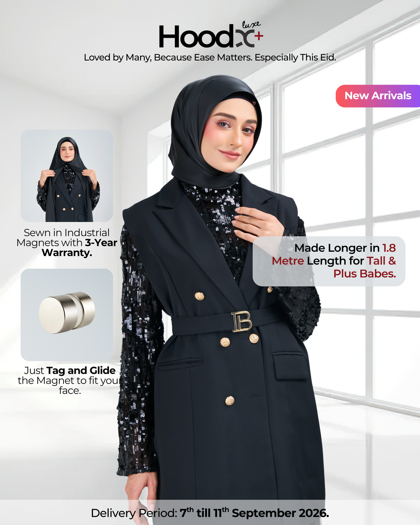 HoodX⁺Plus Luxe in Raven Black
