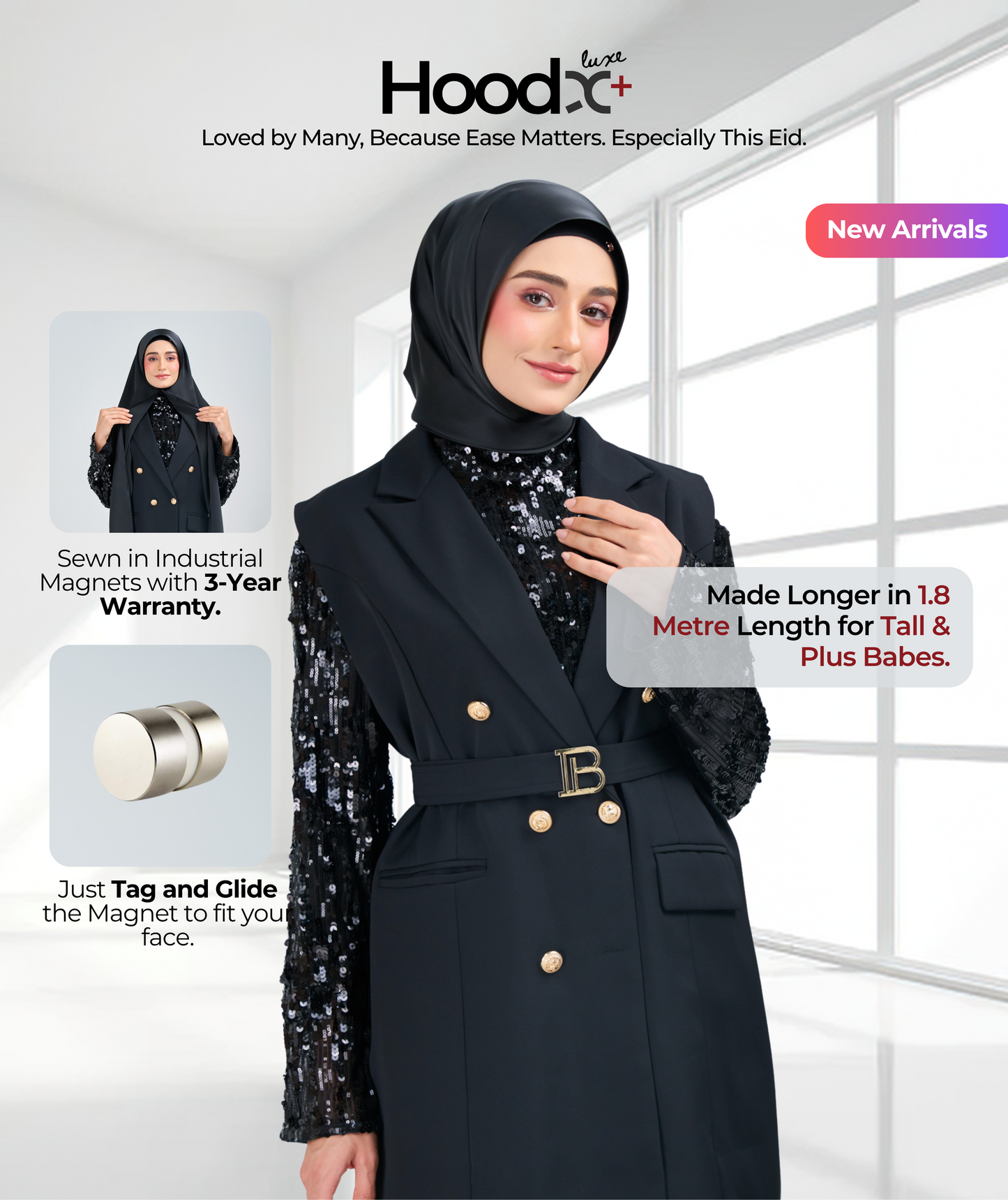 [8.8 MARKDOWN] HoodX⁺Plus Luxe in Raven Black
