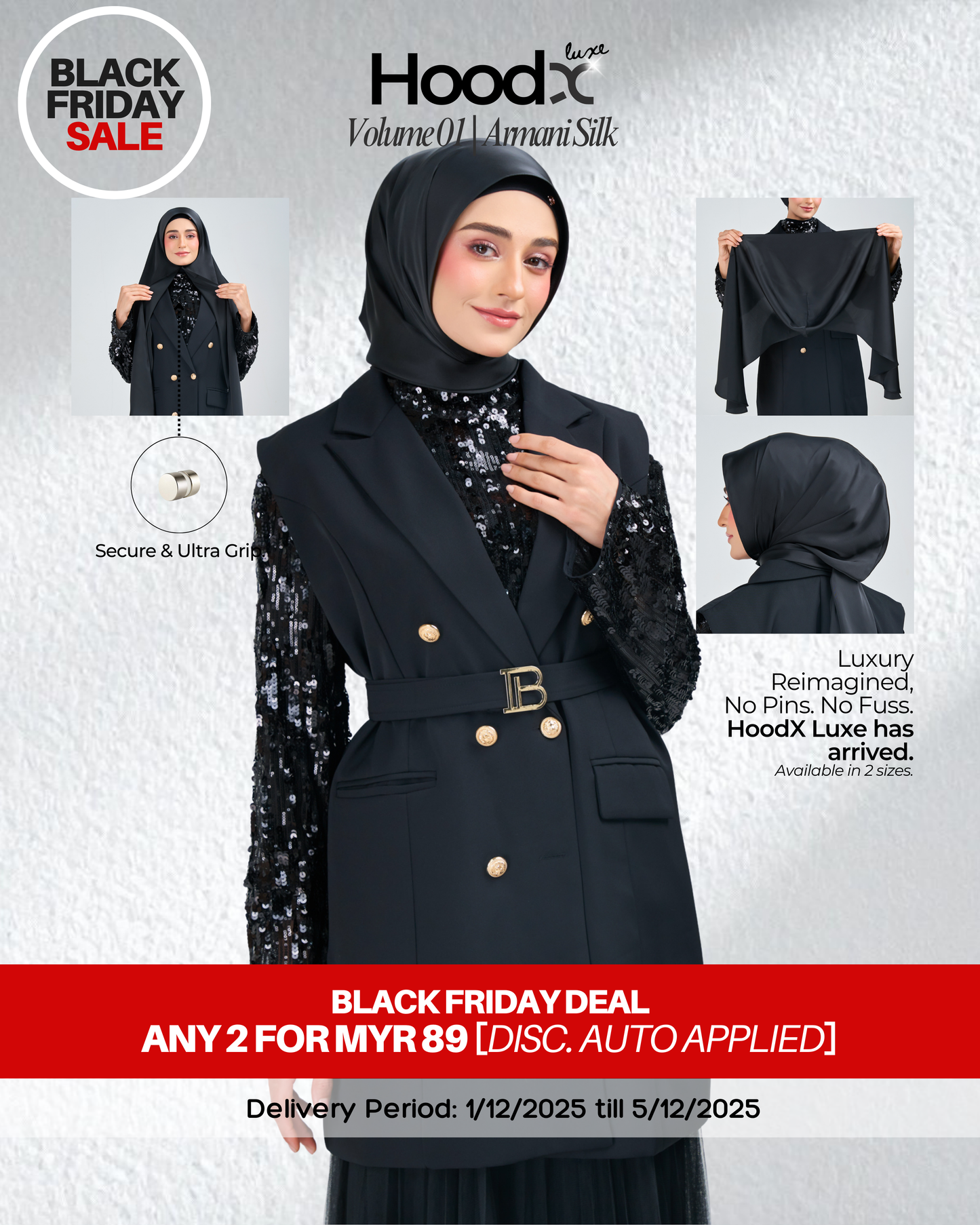 [BFS] HoodX Luxe in Raven Black