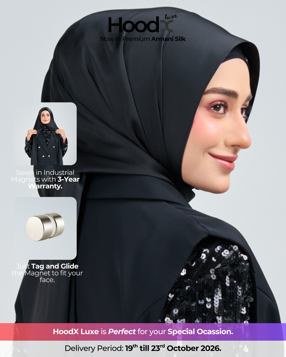 HoodX Luxe in Raven Black