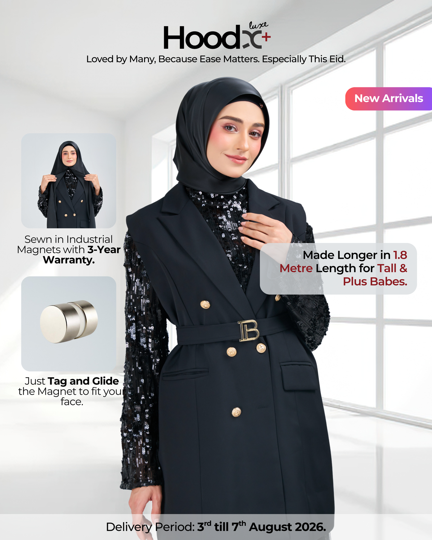 HoodX⁺Plus Luxe in Raven Black