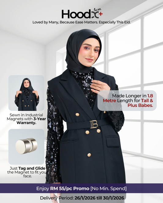 HoodX⁺Plus Luxe in Raven Black