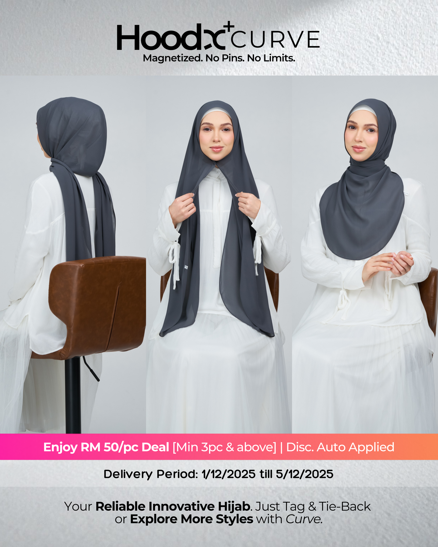 HoodX⁺Plus Curve in Raven Grey