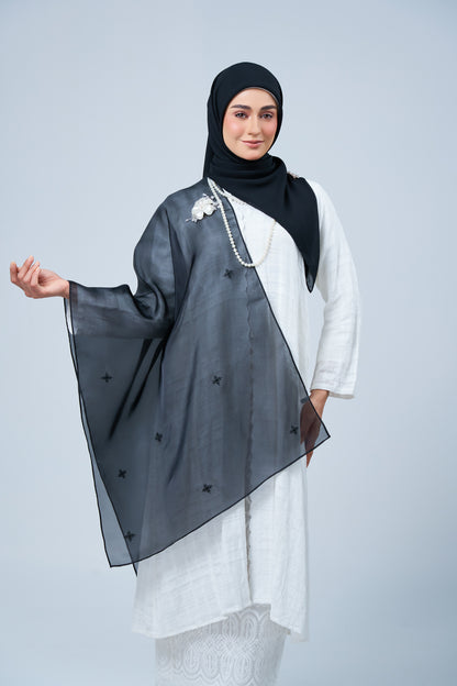 Selendang Rhea in Cempaka [Classic Black]