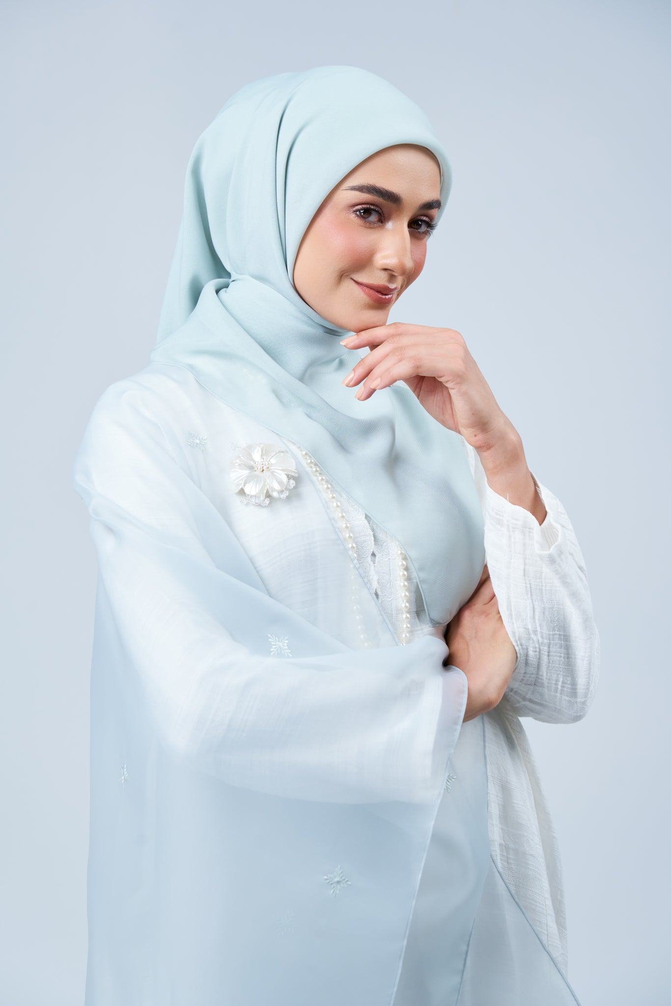 Selendang Rhea in Embun [Light Tiffany]