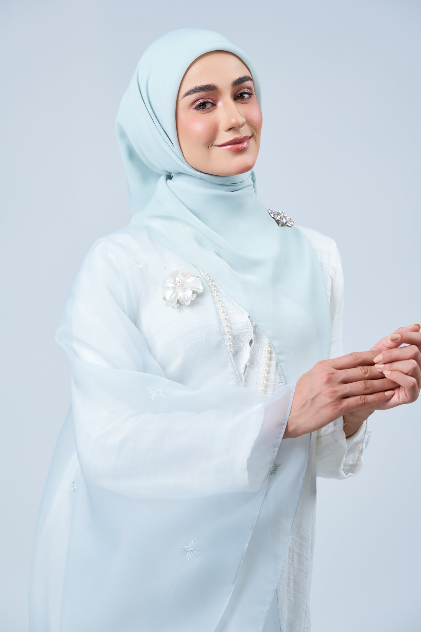 Selendang Rhea in Embun [Light Tiffany]