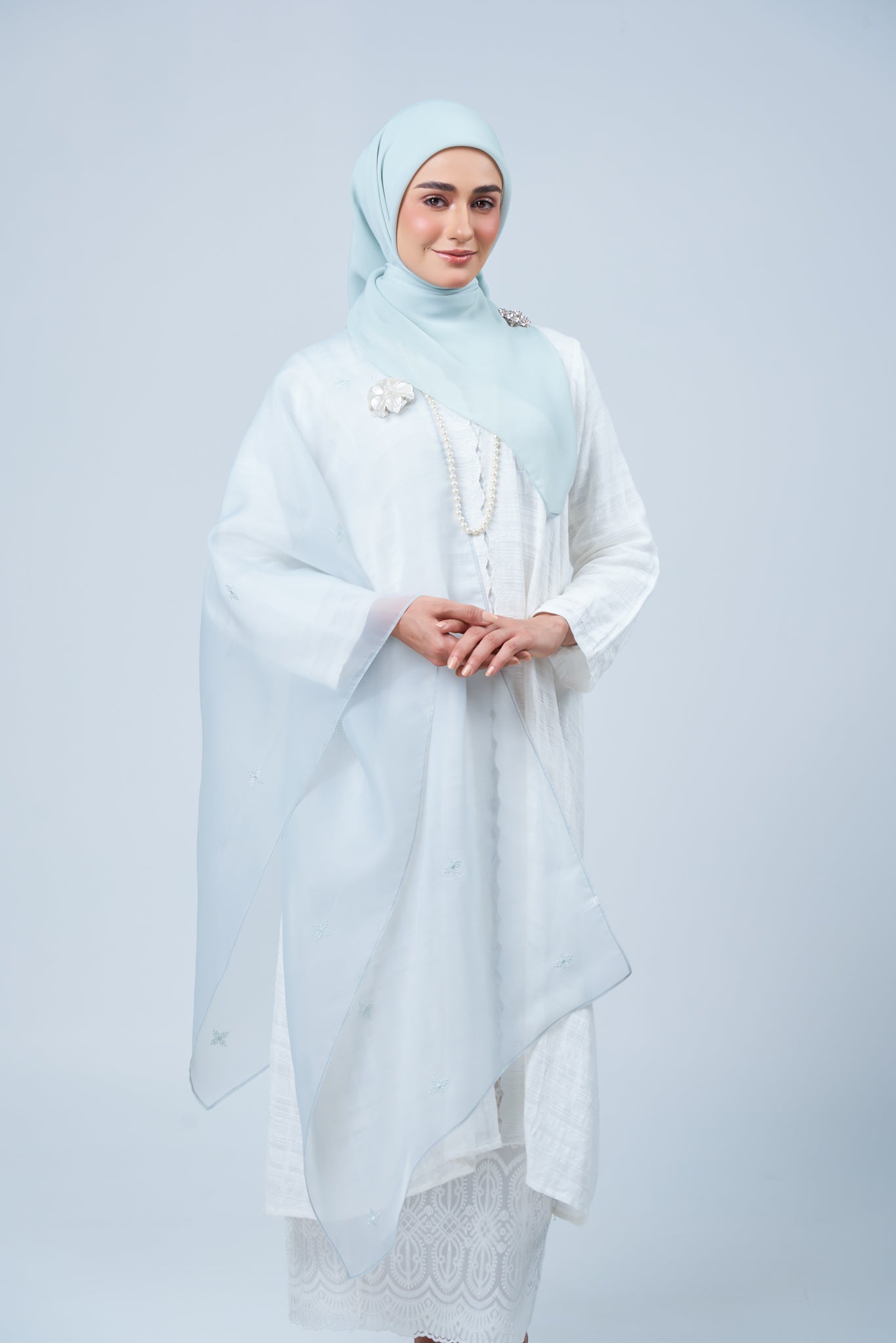 Selendang Rhea in Embun [Light Tiffany]