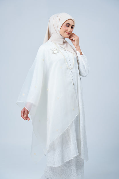 Selendang Rhea Raya Set in Kaseh [Oatmilk]