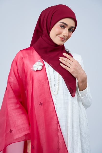 Selendang Rhea in Mawar [Maroon]