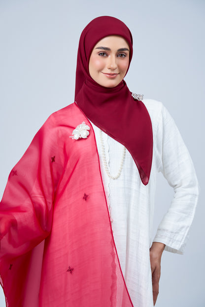 Selendang Rhea in Mawar [Maroon]