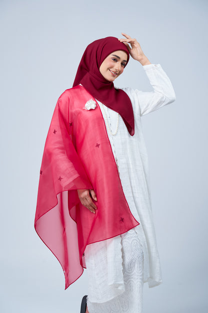 Selendang Rhea in Mawar [Maroon]