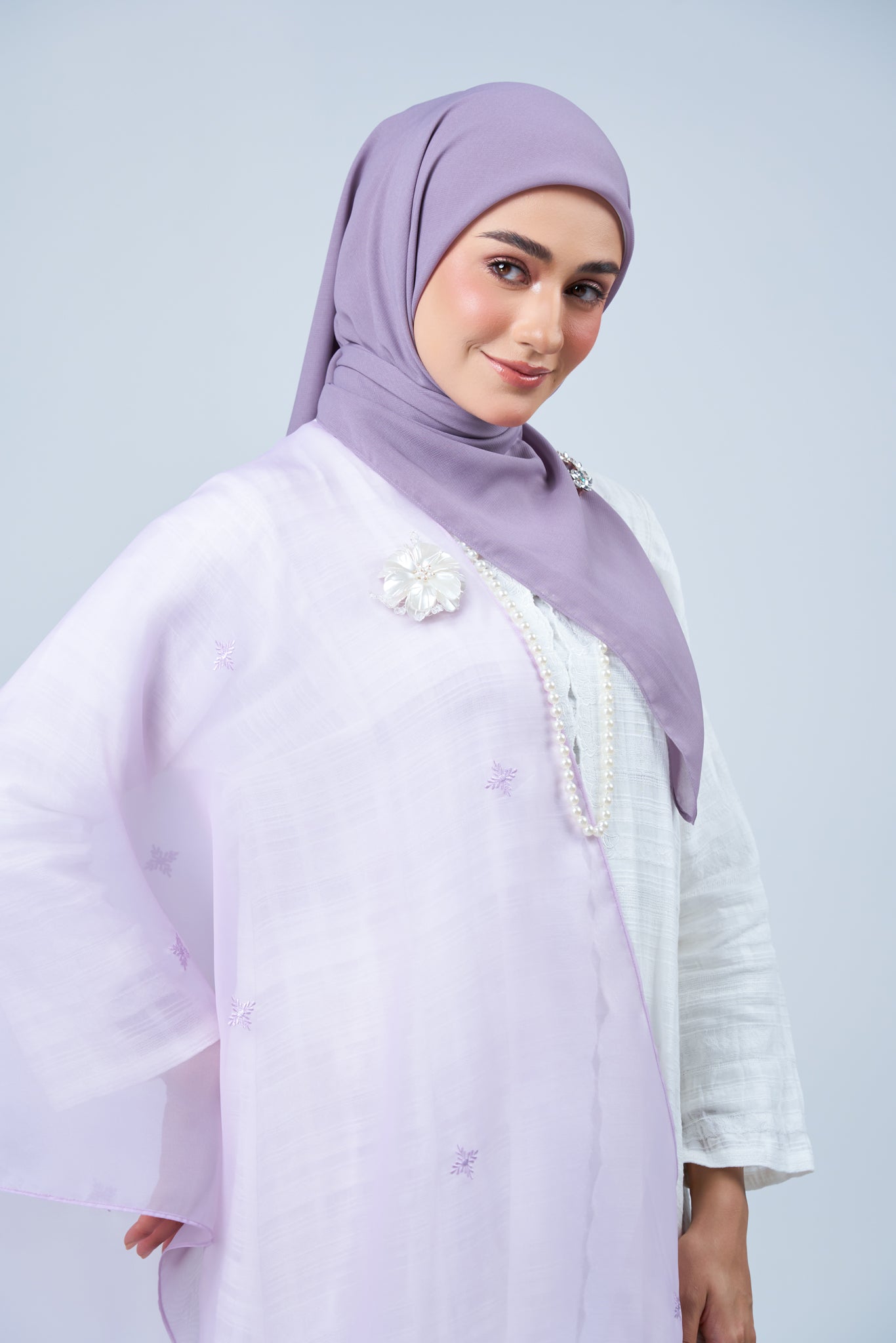 Selendang Rhea in Melur [Heather Purple]