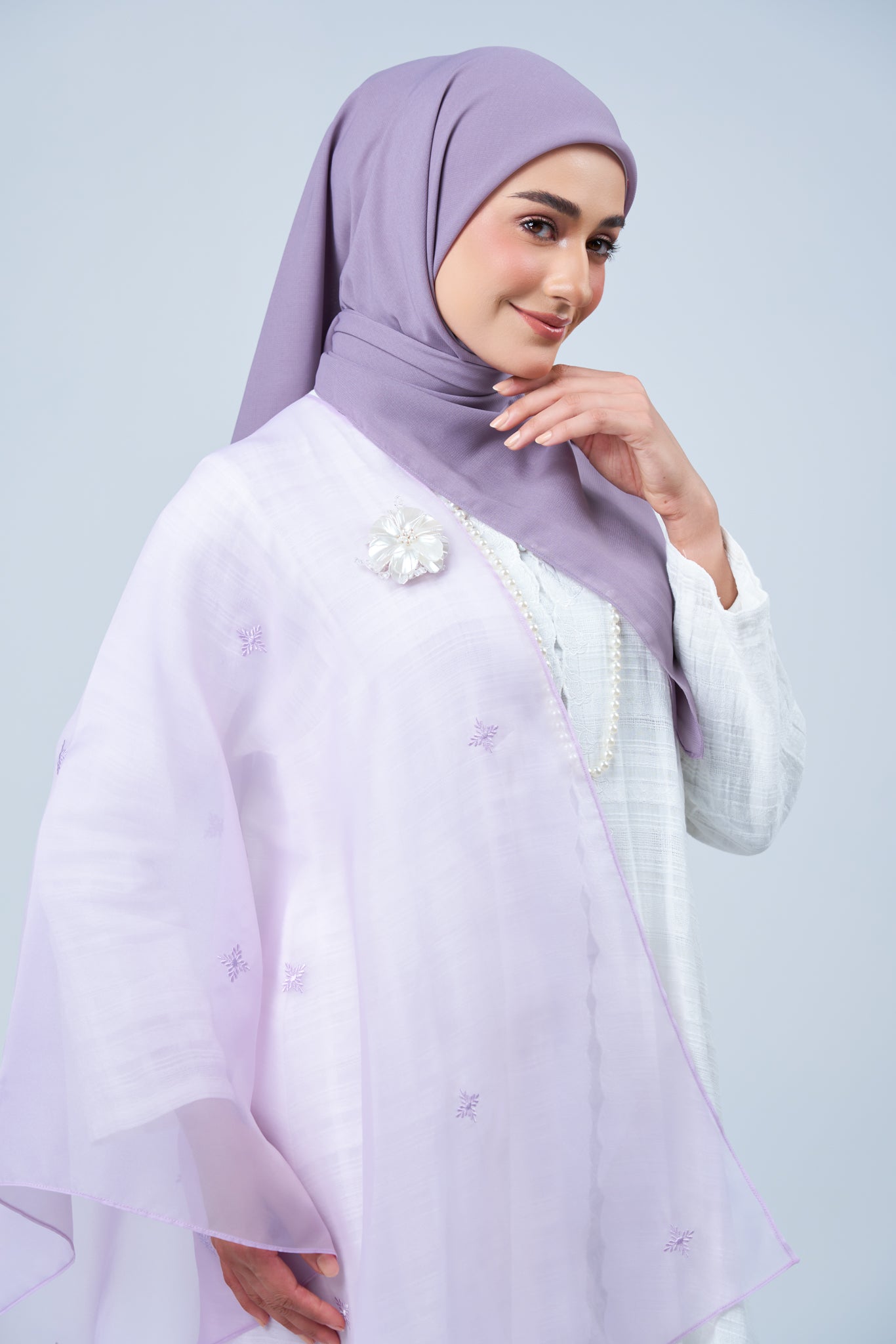 Selendang Rhea in Melur [Heather Purple]