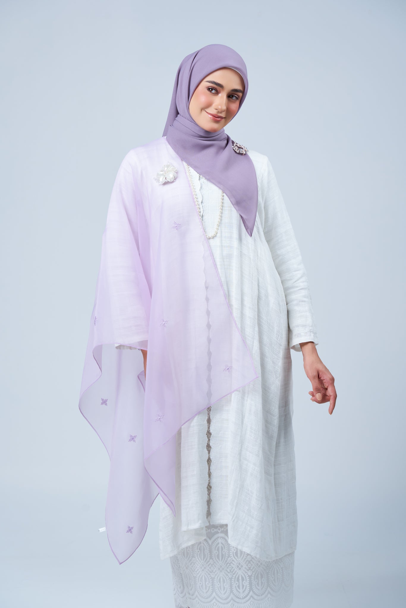 Selendang Rhea in Melur [Heather Purple]
