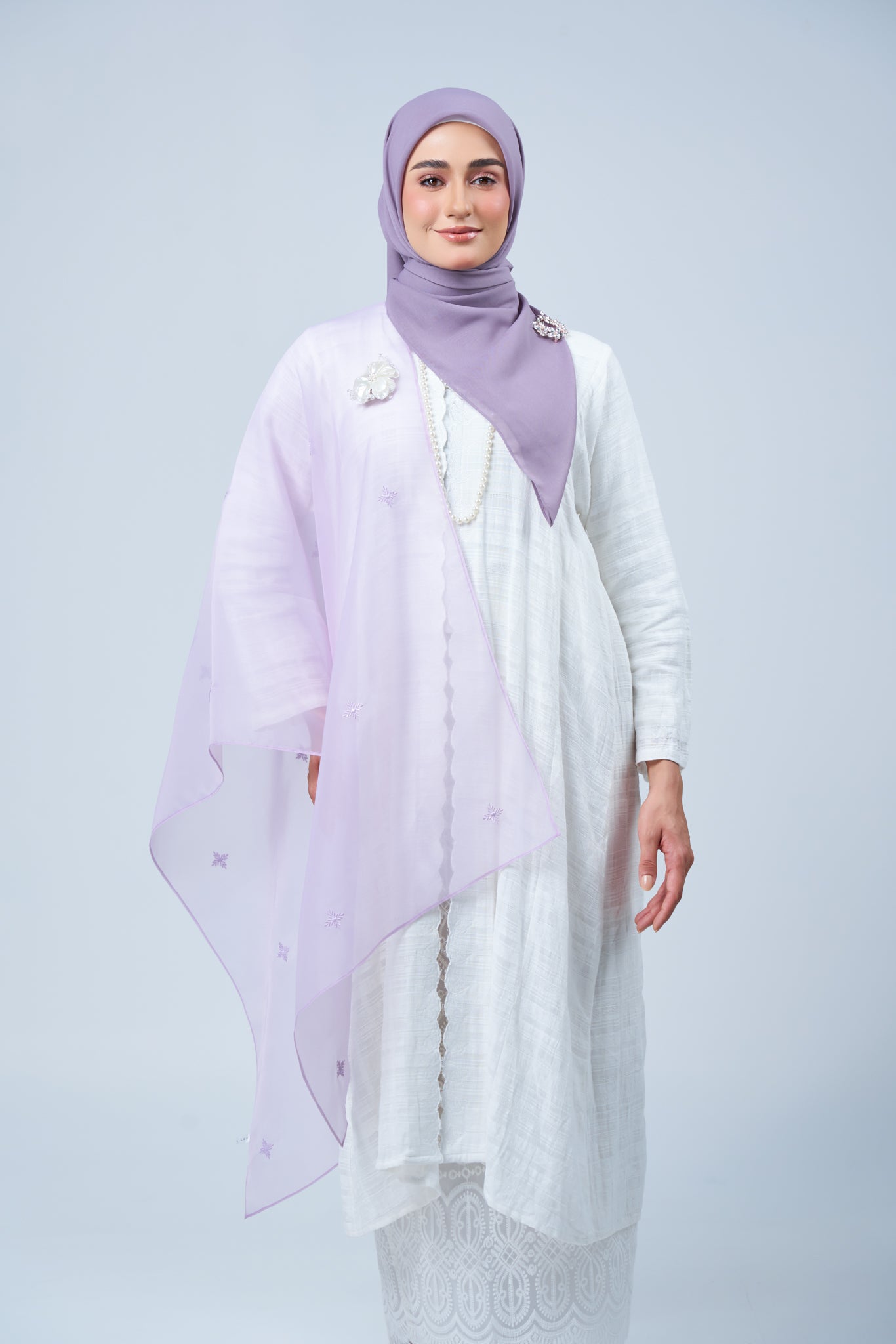 Selendang Rhea in Melur [Heather Purple]