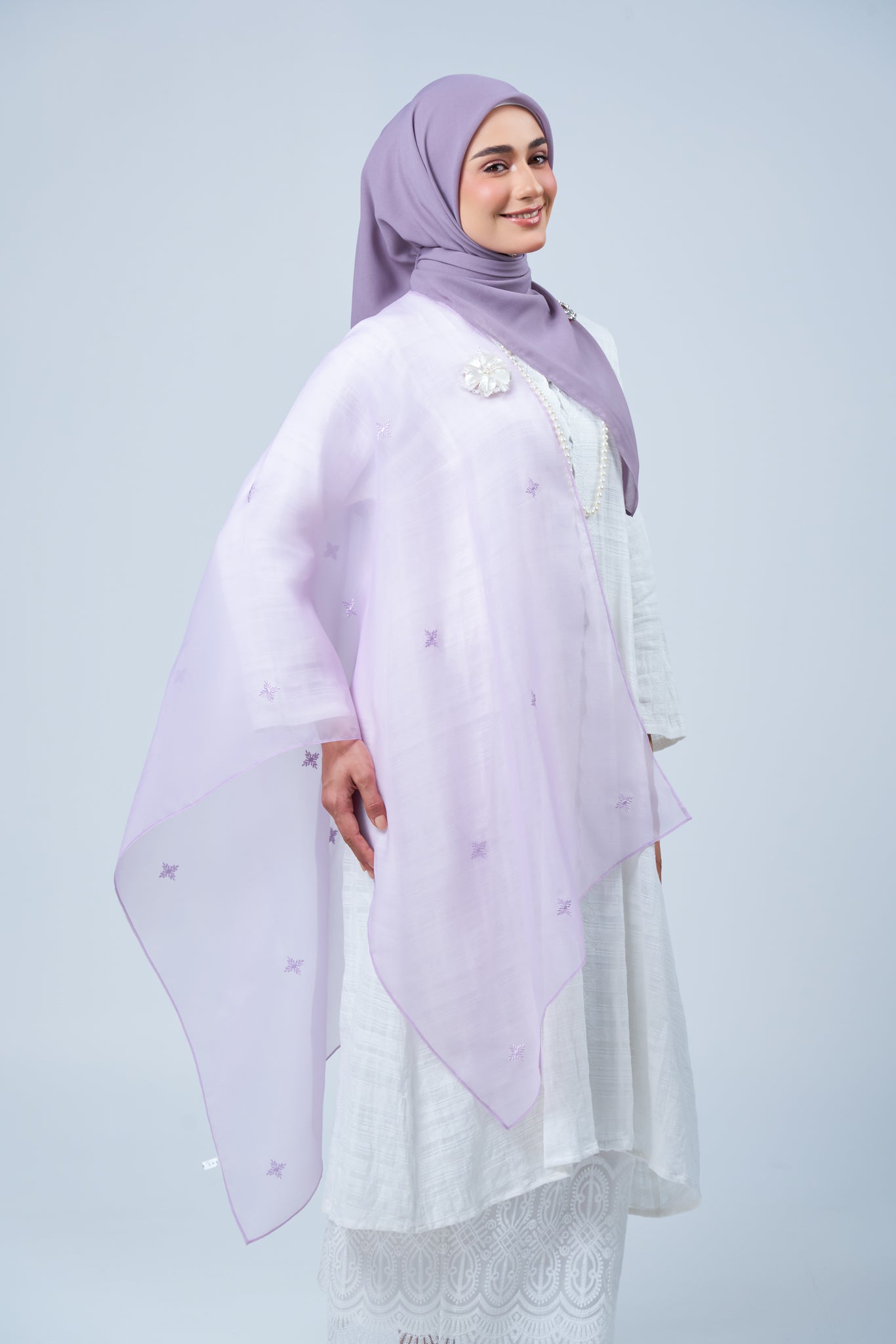 Selendang Rhea in Melur [Heather Purple]
