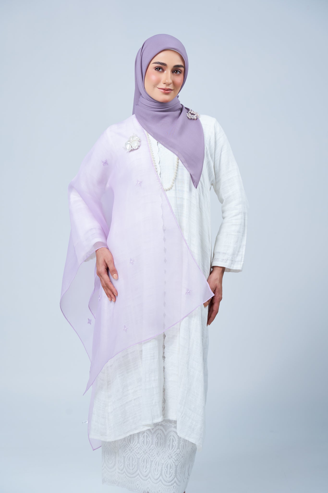 Selendang Rhea in Melur [Heather Purple]