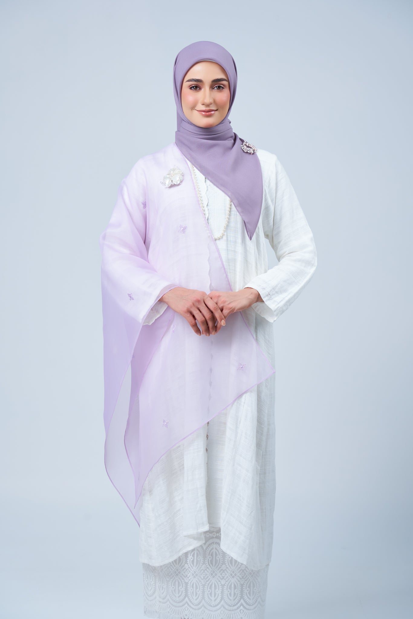 Selendang Rhea in Melur [Heather Purple]