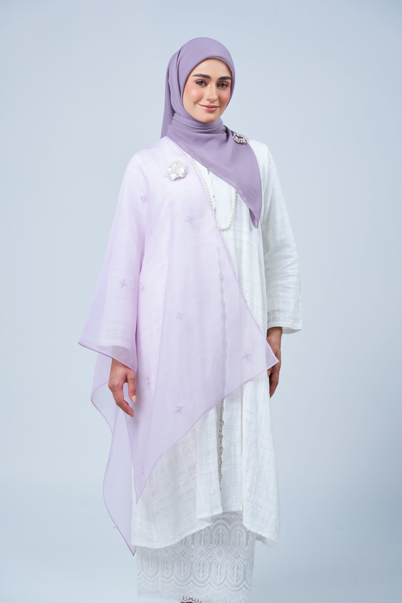 Selendang Rhea in Melur [Heather Purple]