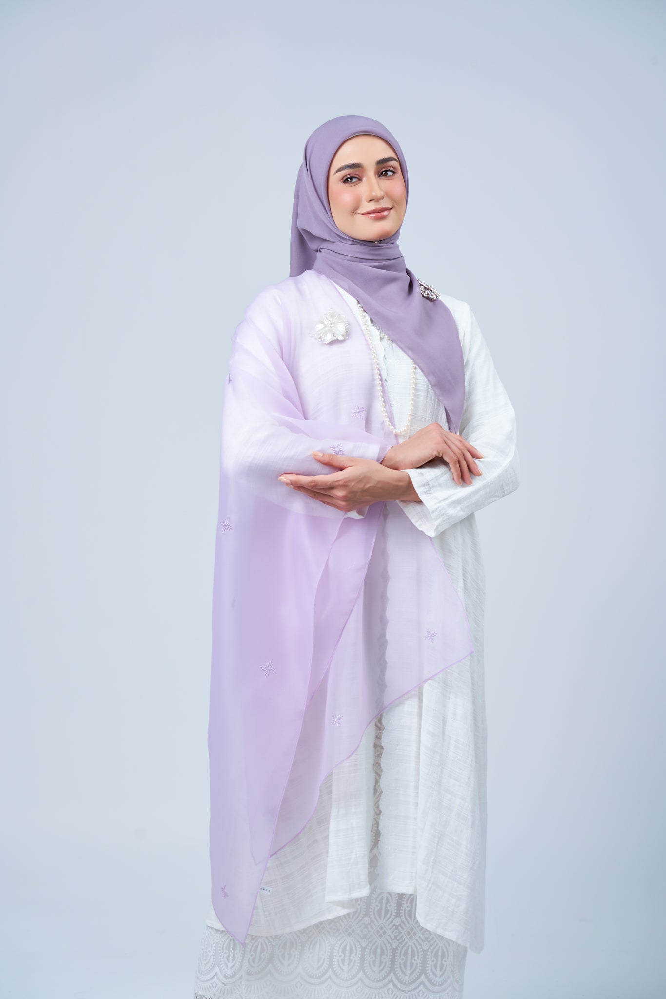 Selendang Rhea in Melur [Heather Purple]