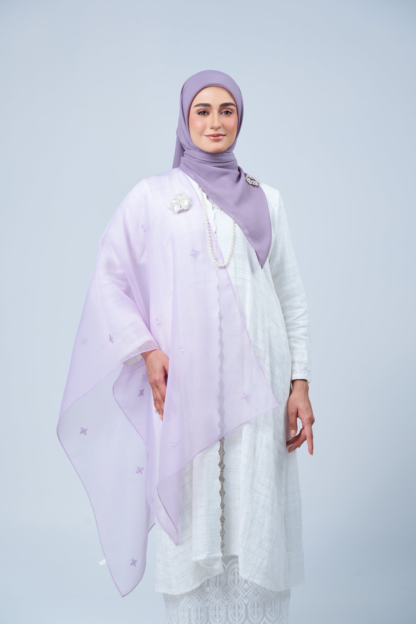 Selendang Rhea in Melur [Heather Purple]