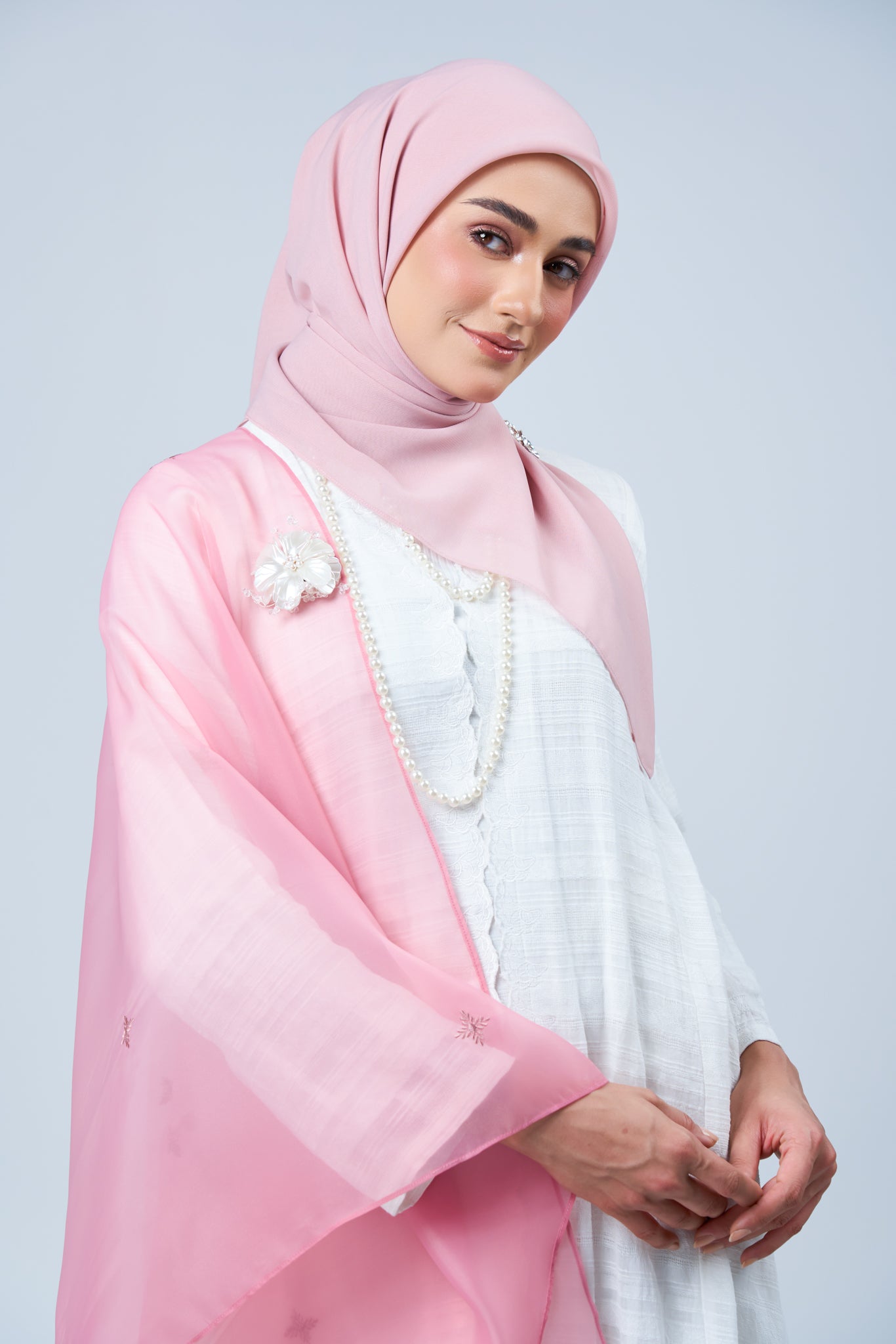 Selendang Rhea in Seroja [Dusty Pink]