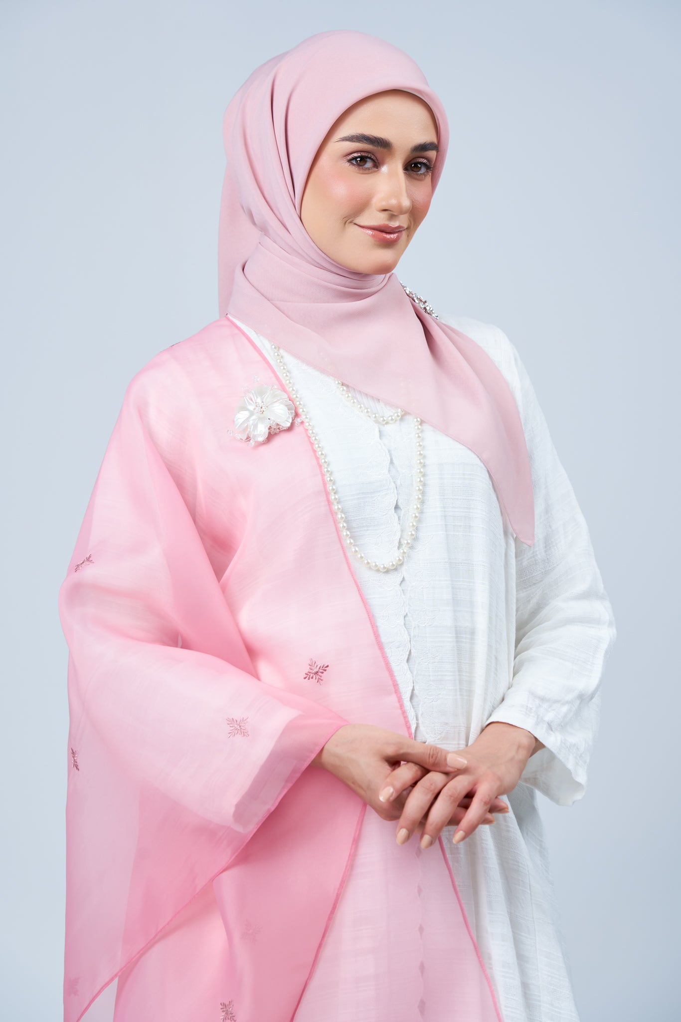 Selendang Rhea in Seroja [Dusty Pink]