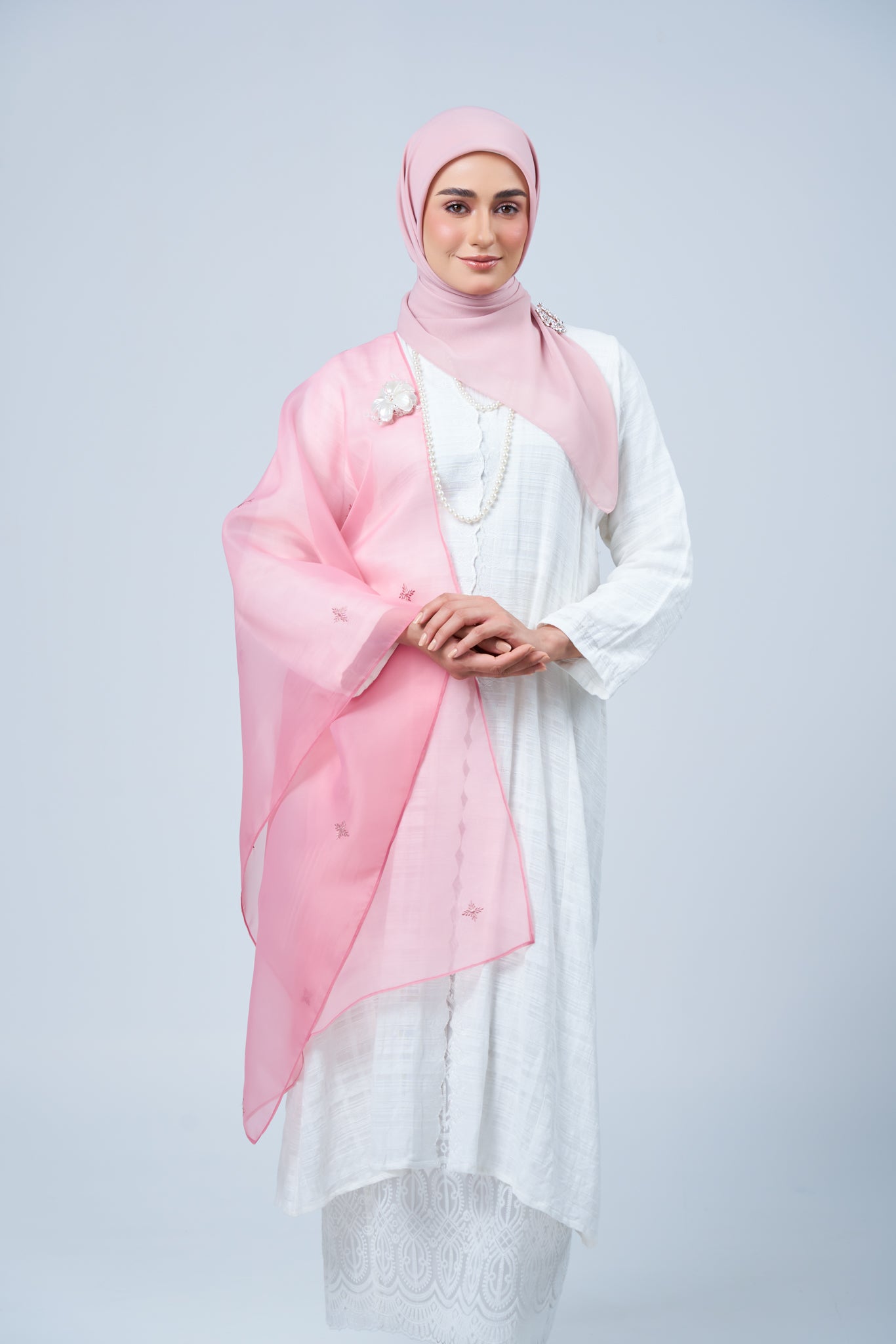 Selendang Rhea in Seroja [Dusty Pink]