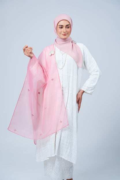 Selendang Rhea in Seroja [Dusty Pink]