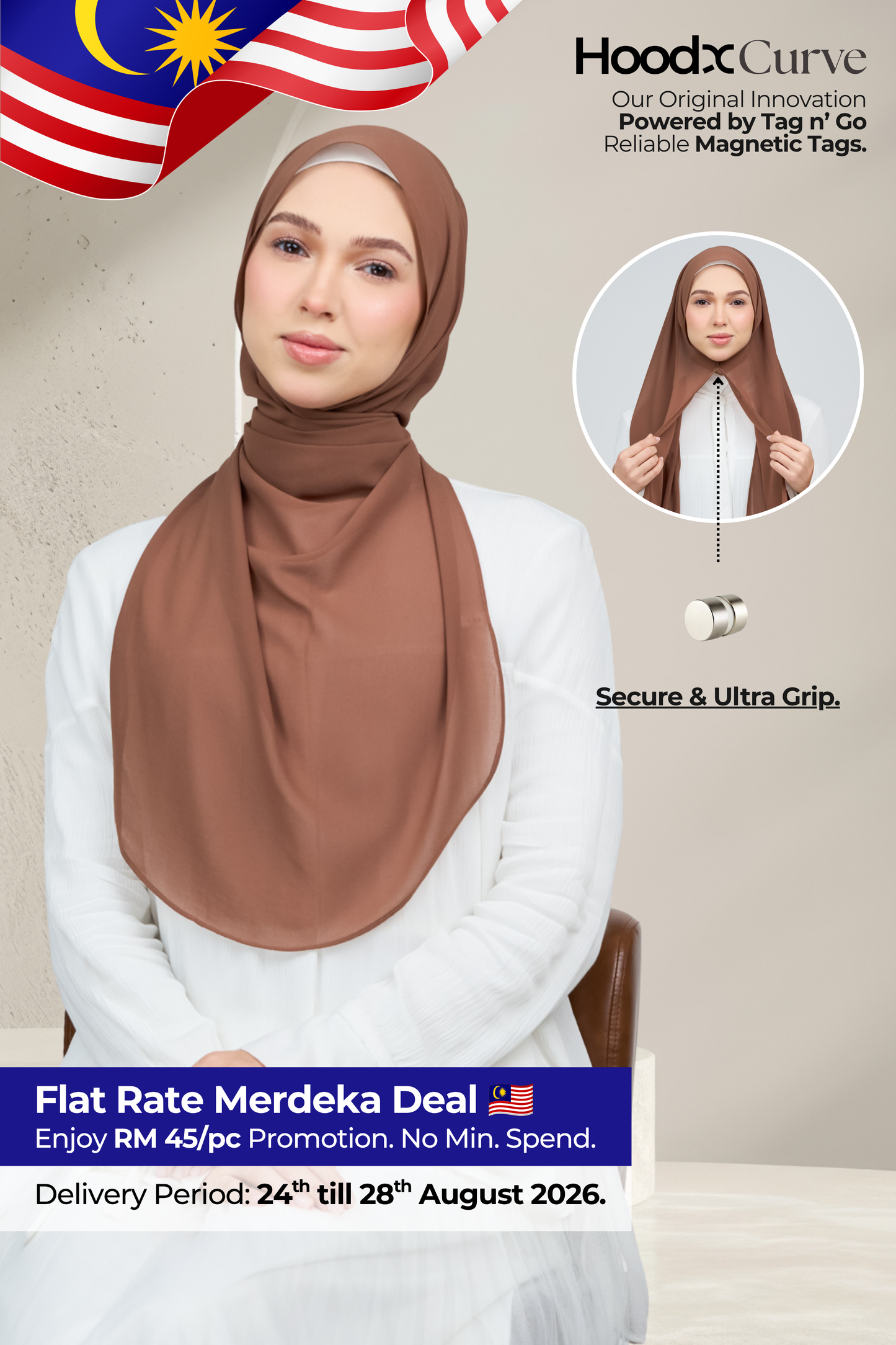 HoodX Curve in Rich Brown