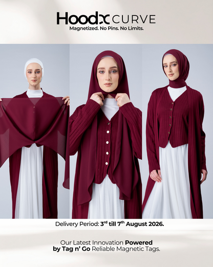 HoodX Curve in Romantic Crimson [Korean Chiffon]
