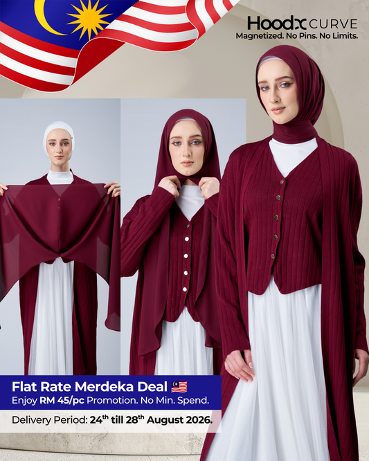 HoodX Curve in Romantic Crimson [Korean Chiffon]