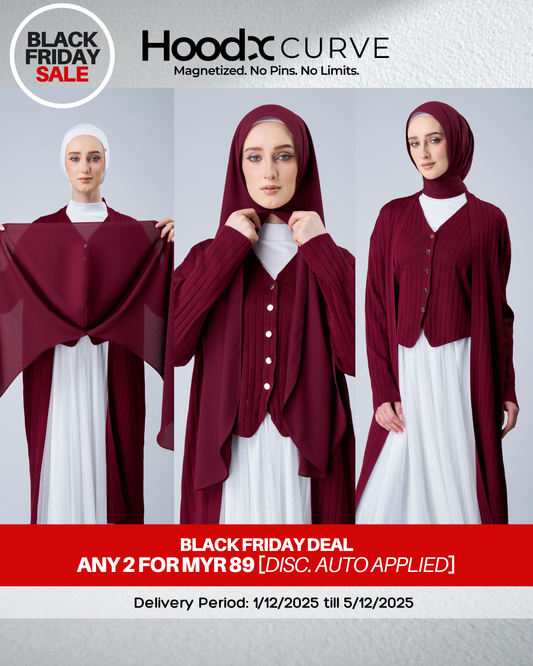 [BFS] HoodX Curve in Romantic Crimson [Korean Chiffon]