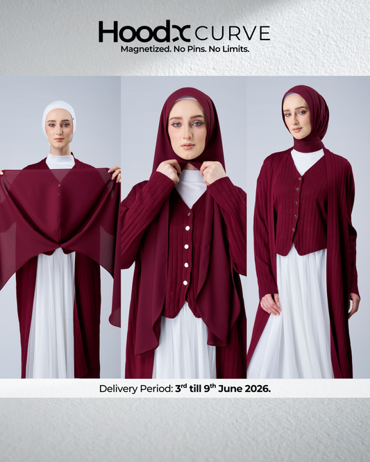 HoodX Curve in Romantic Crimson [Korean Chiffon]