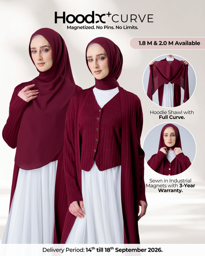 HoodX⁺Plus Curve in Romantic Crimson [Korean Chiffon]