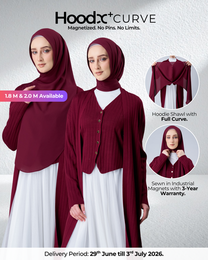 HoodX⁺Plus Curve in Romantic Crimson [Korean Chiffon]