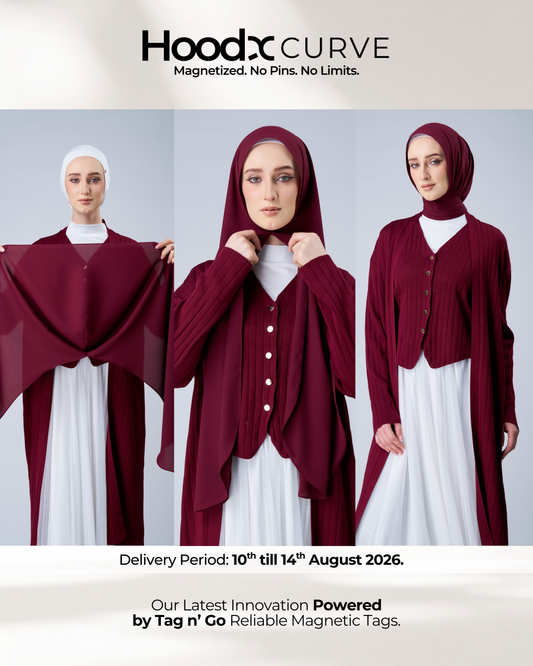 HoodX Curve in Romantic Crimson [Korean Chiffon]