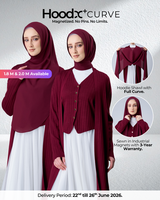 HoodX⁺Plus Curve in Romantic Crimson [Korean Chiffon]