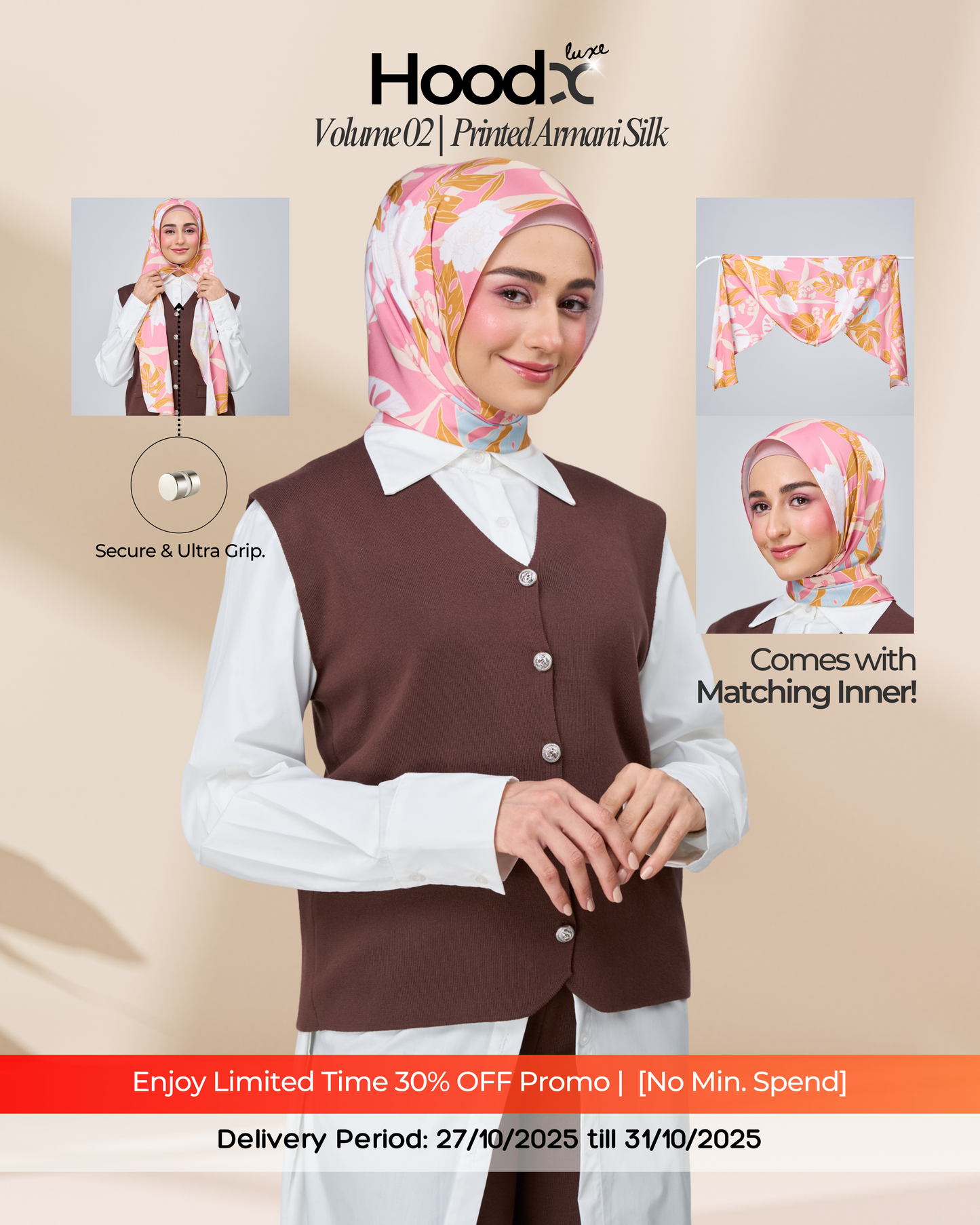 [★New] HoodX Printed Set in Rosaline