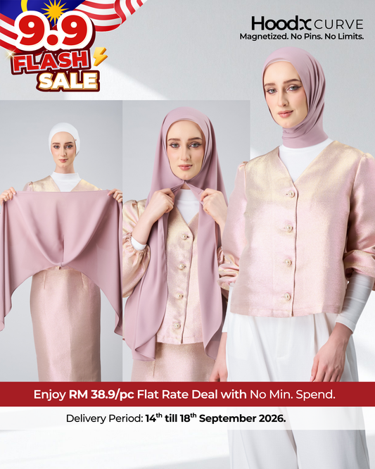 [9.9 Special] HoodX Curve in Rose [Korean Chiffon]