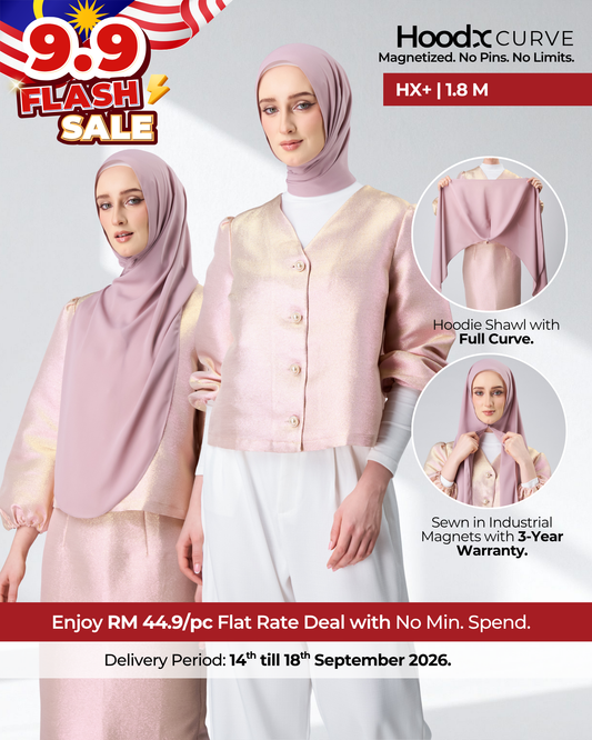 [9.9 Special] HoodX⁺Plus Curve in Rose [Korean Chiffon]