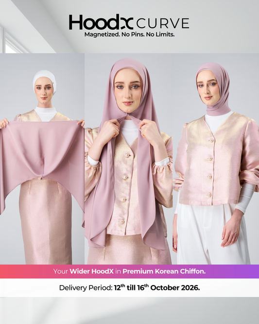 HoodX Curve in Rose [Korean Chiffon]