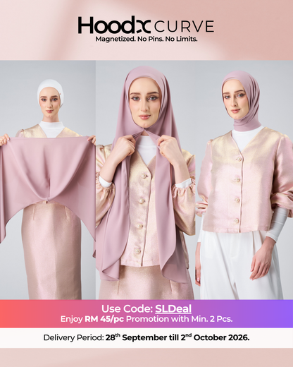 HoodX Curve in Rose [Korean Chiffon]