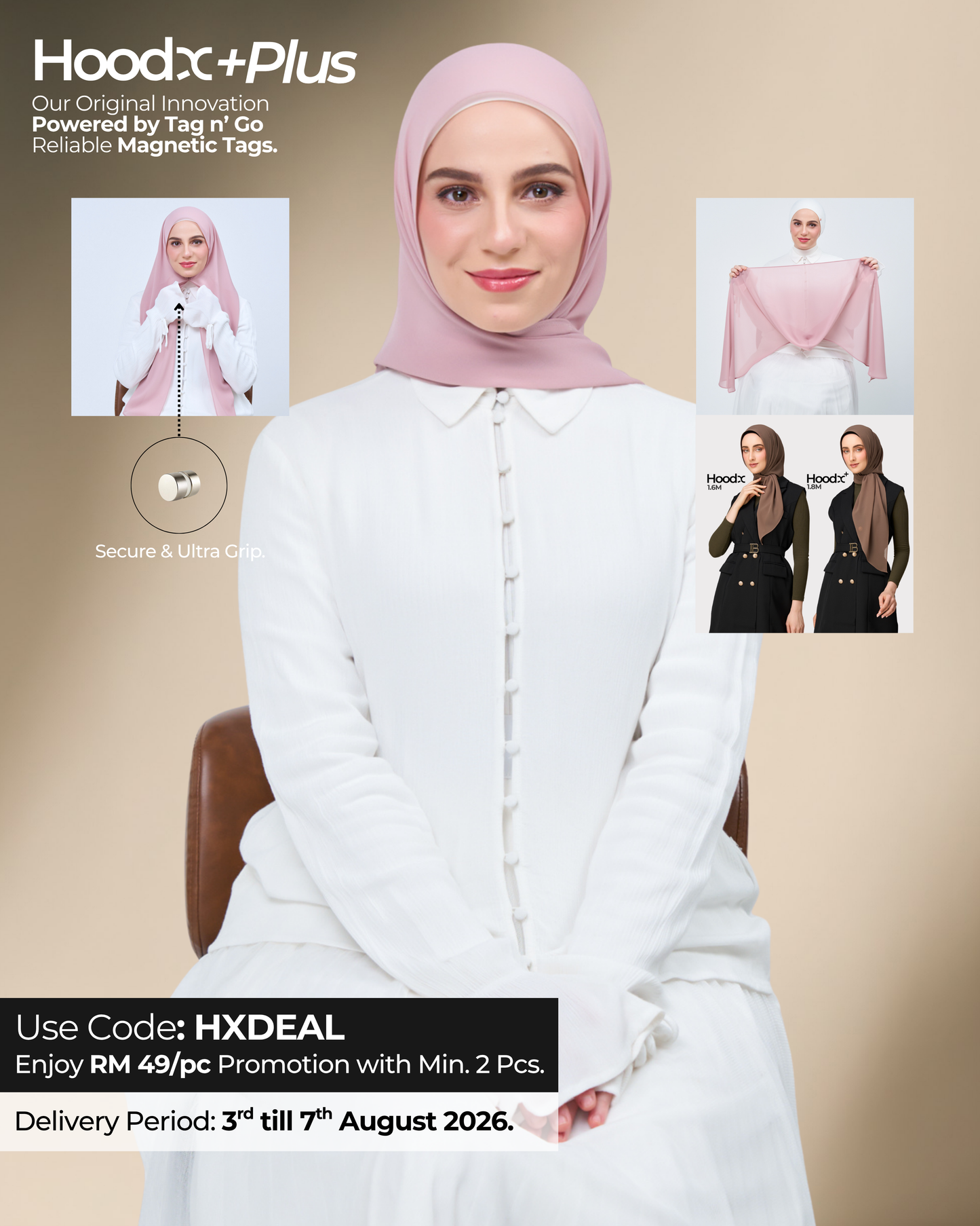 HoodX⁺Plus in Rose
