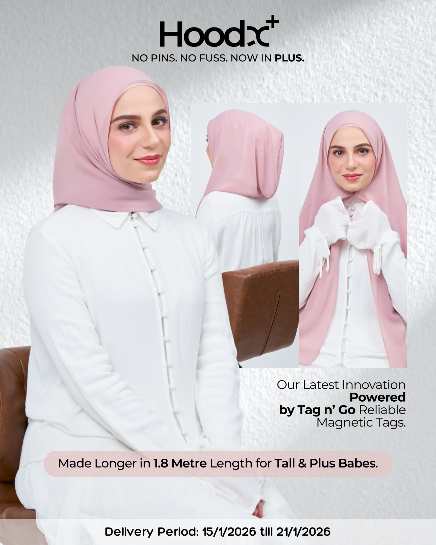 HoodX⁺Plus in Rose