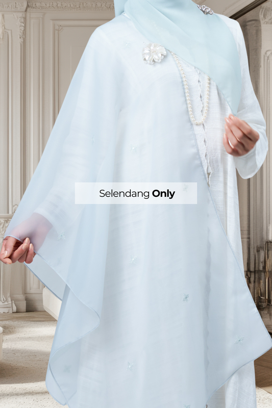 Selendang Rhea in Embun [Light Tiffany]