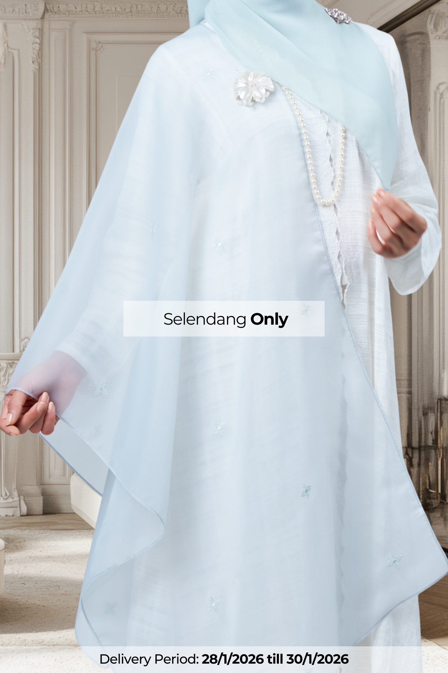 Selendang Rhea in Embun [Light Tiffany]